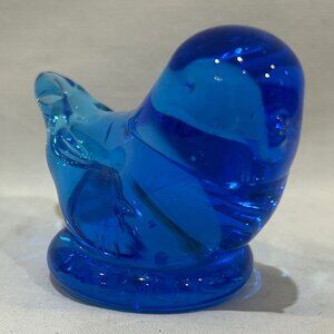 Art Glass Hand Blown Cobalt Blue Glass Little Blue Bird Not Signed